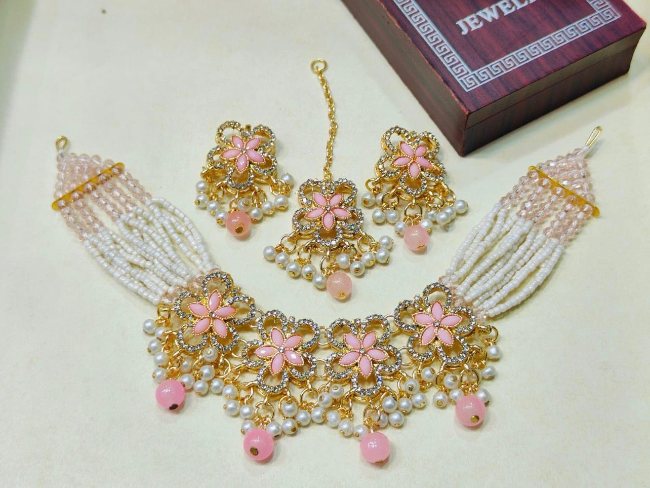 Choker Set with Earrings & Tikka (7 colours)