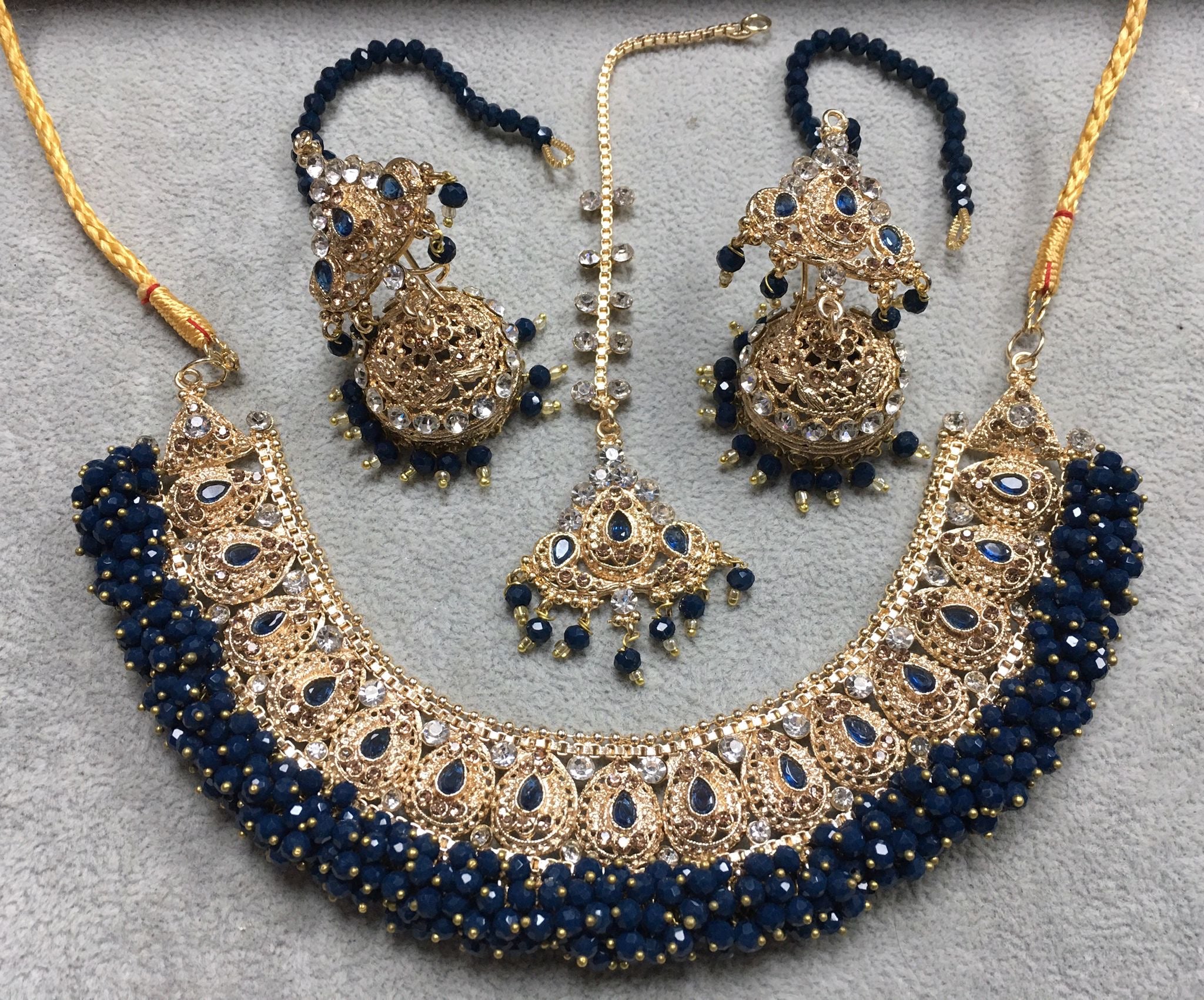 Royal Bridal Necklace Set with Jhumka Earrings & Tikka