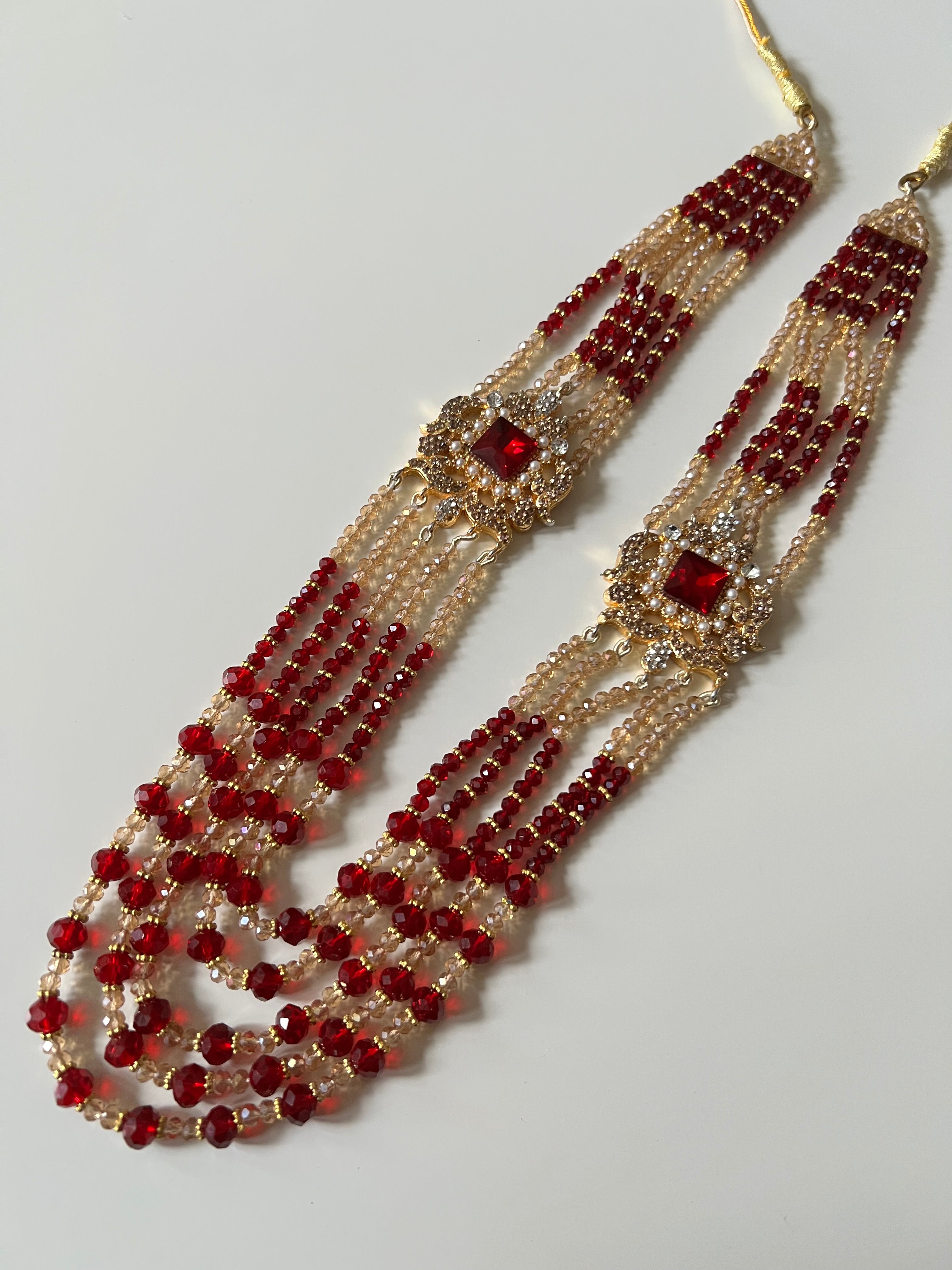 Traditional Multi-Layer Long Haar / Mala Necklace – Bridal Beaded Necklace (Available in 8 Colours)