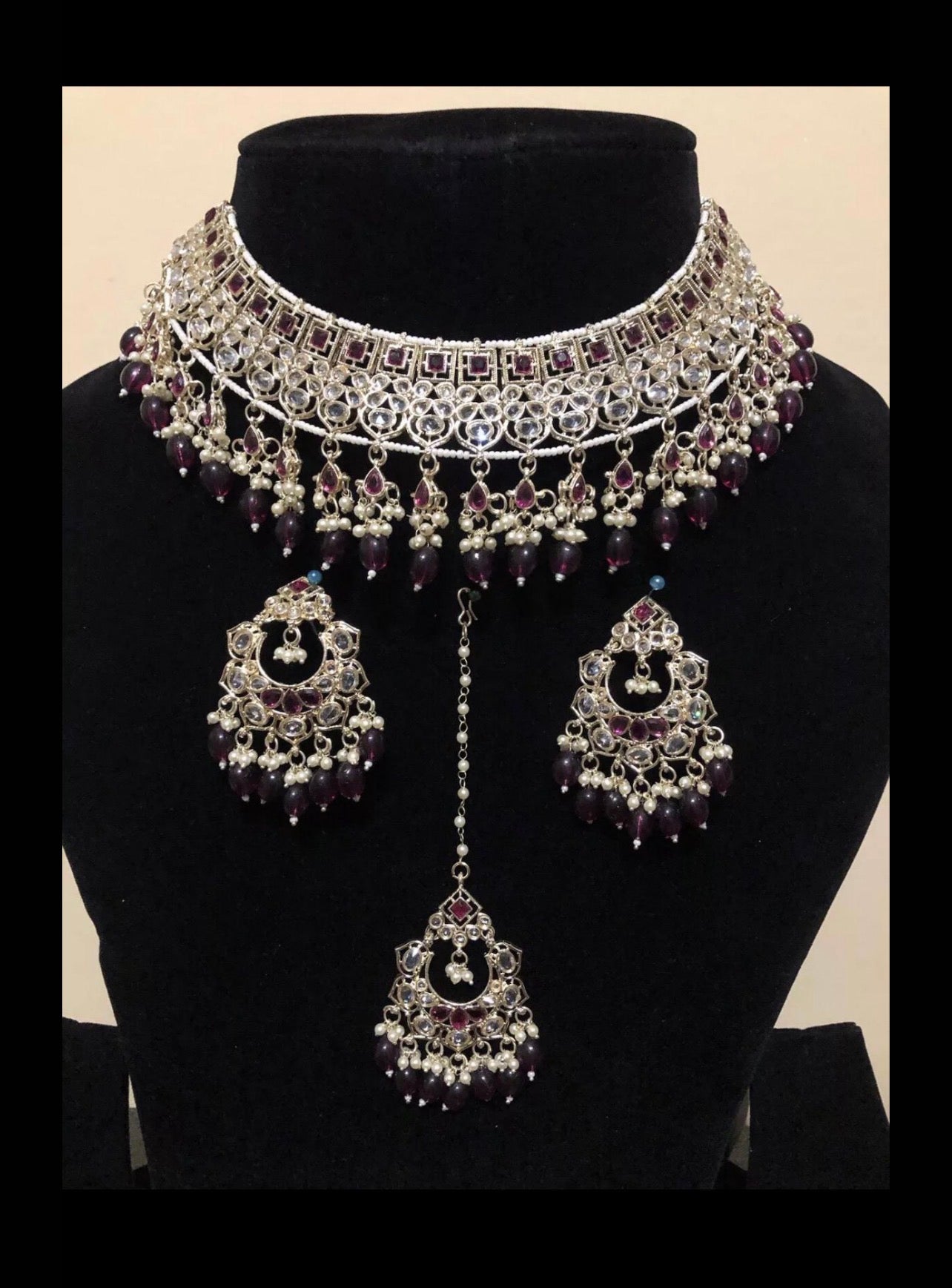 Necklace Set with Earrings & Tikka – Multi Colour Options