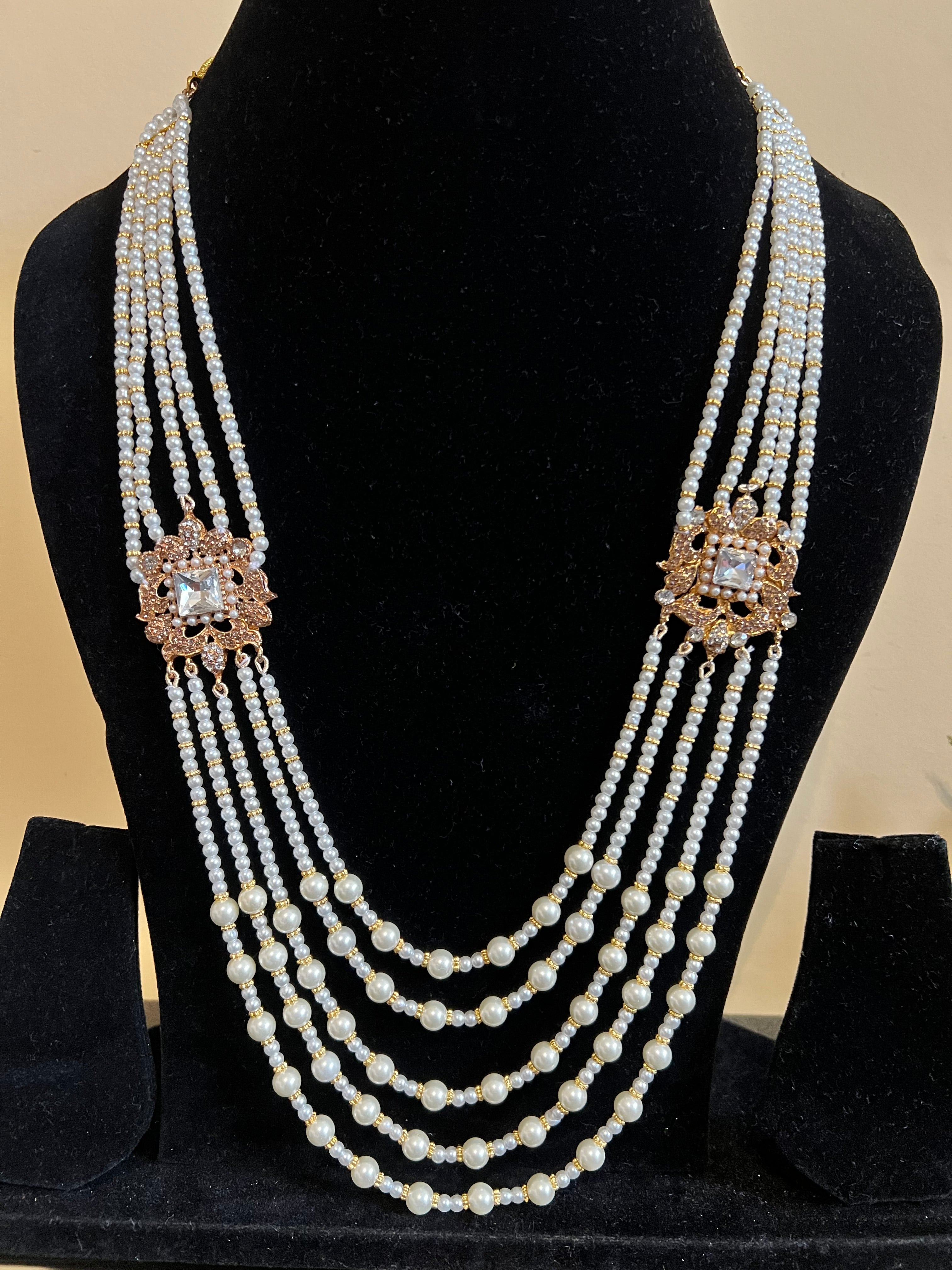 Traditional Multi-Layer Long Haar / Mala Necklace – Bridal Beaded Necklace (Available in 8 Colours)