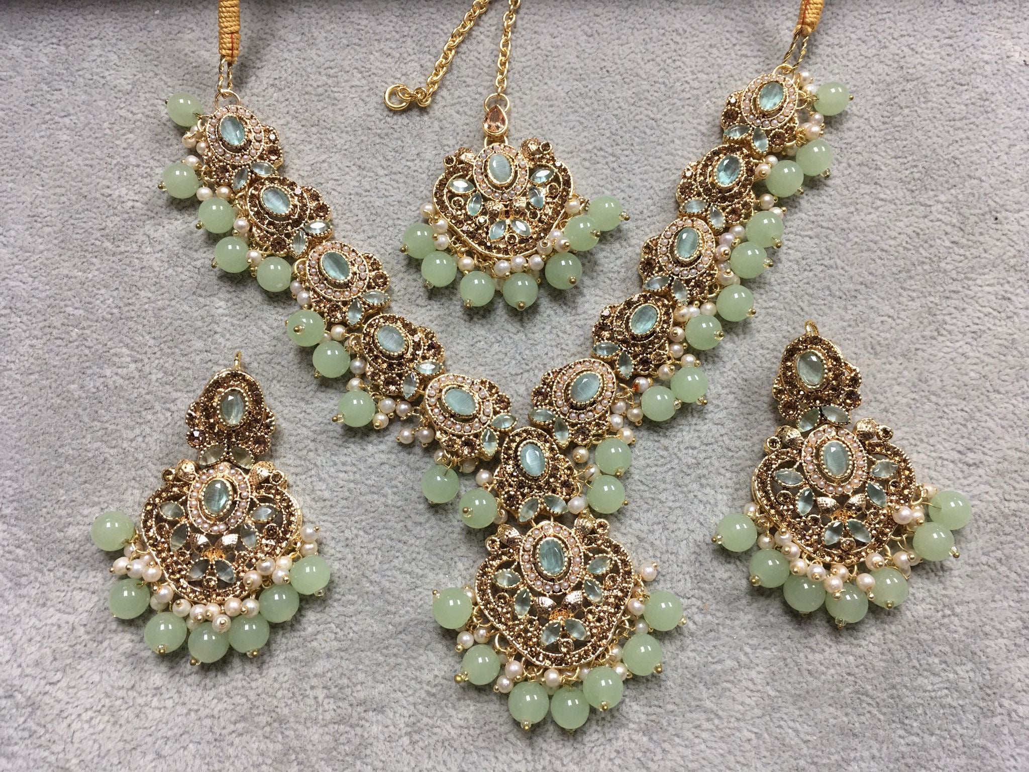 Traditional Necklace Set with Earrings & Tikka | Available in 6 Colours
