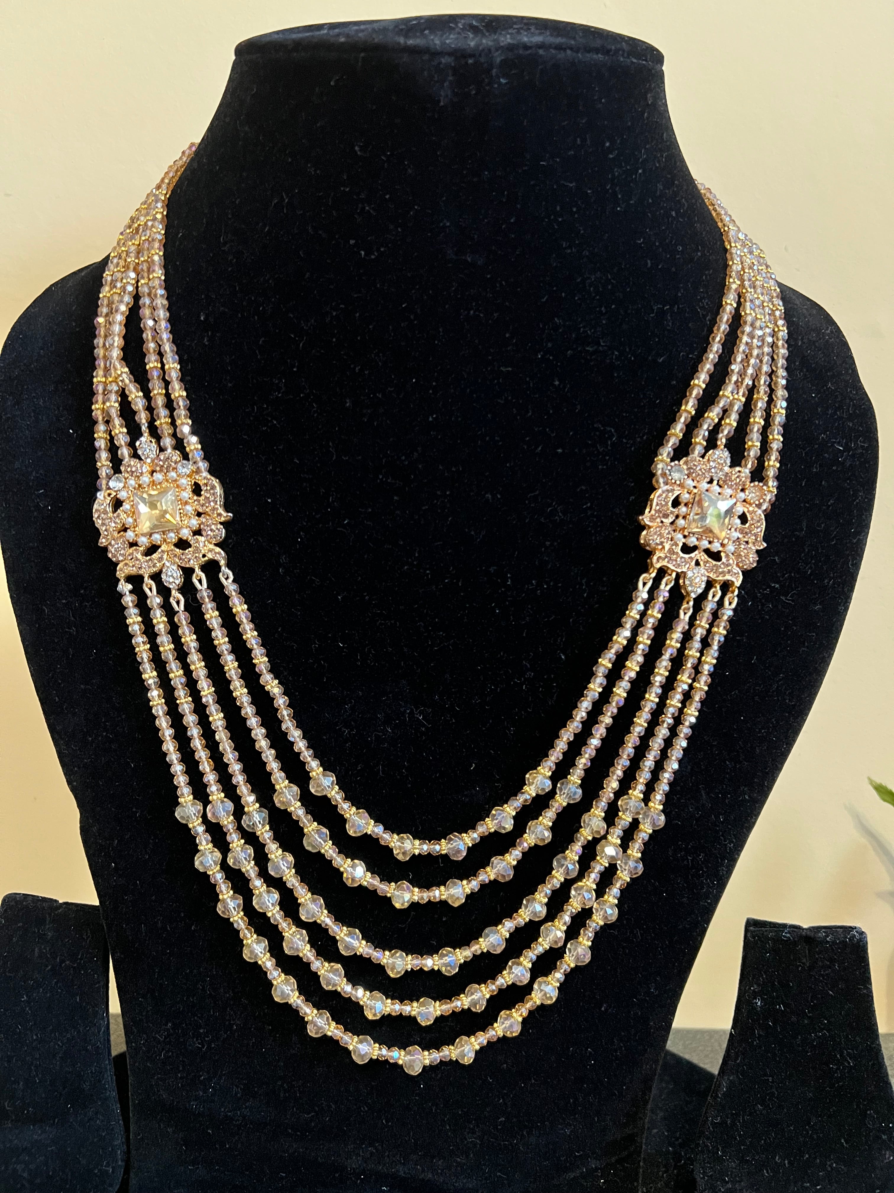 Traditional Multi-Layer Long Haar / Mala Necklace – Bridal Beaded Necklace (Available in 8 Colours)