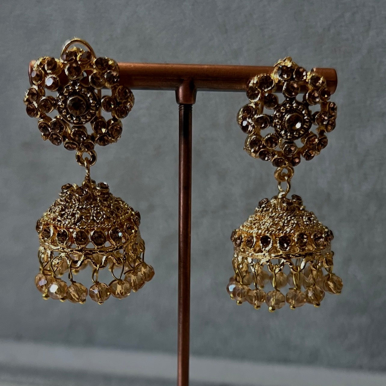 Elegant small Bali jhumka Earrings - available in 3 different colours