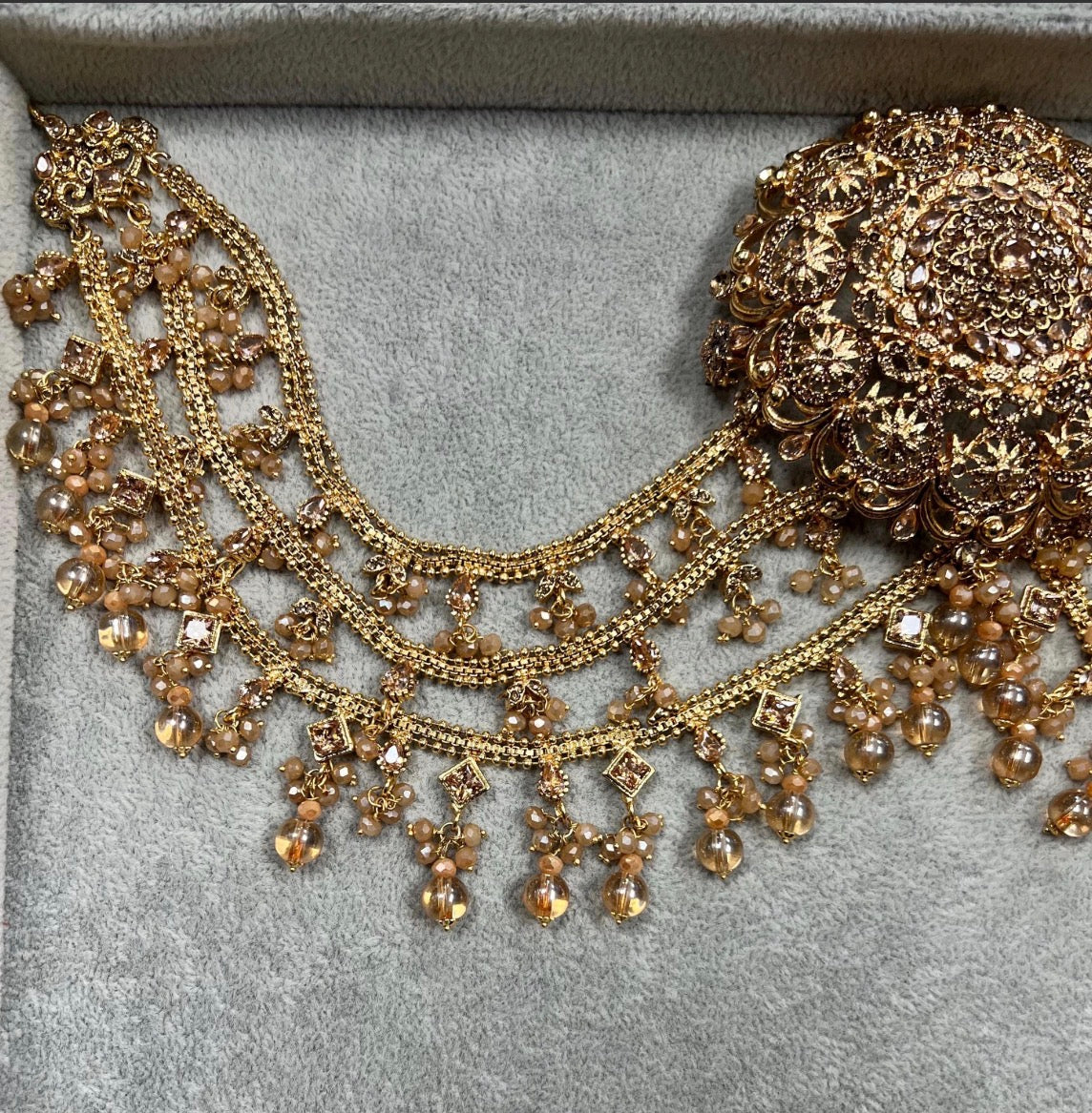 Bridal Jura Hair Pin – Traditional Gold Hair Jewellery