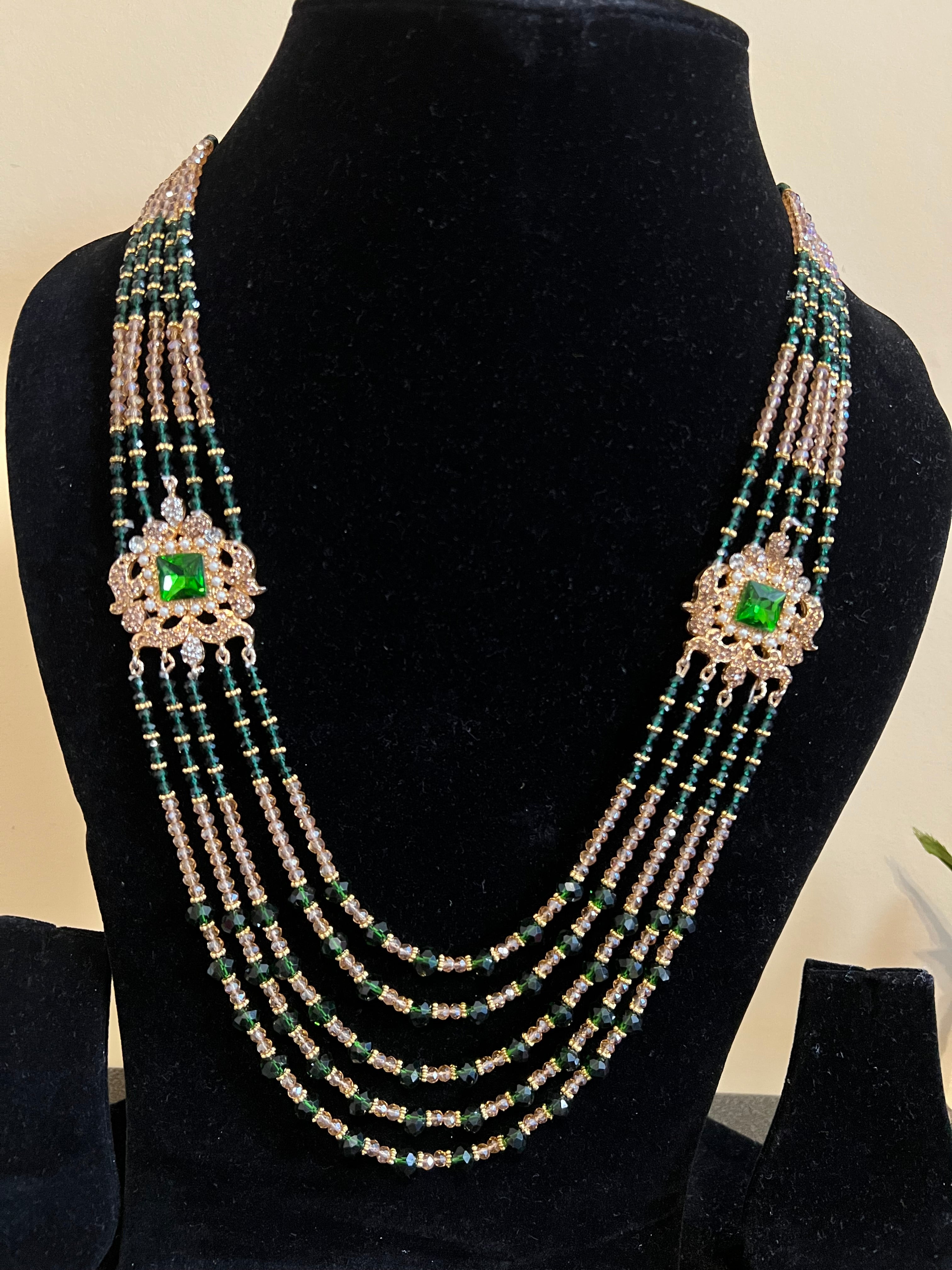 Traditional Multi-Layer Long Haar / Mala Necklace – Bridal Beaded Necklace (Available in 8 Colours)