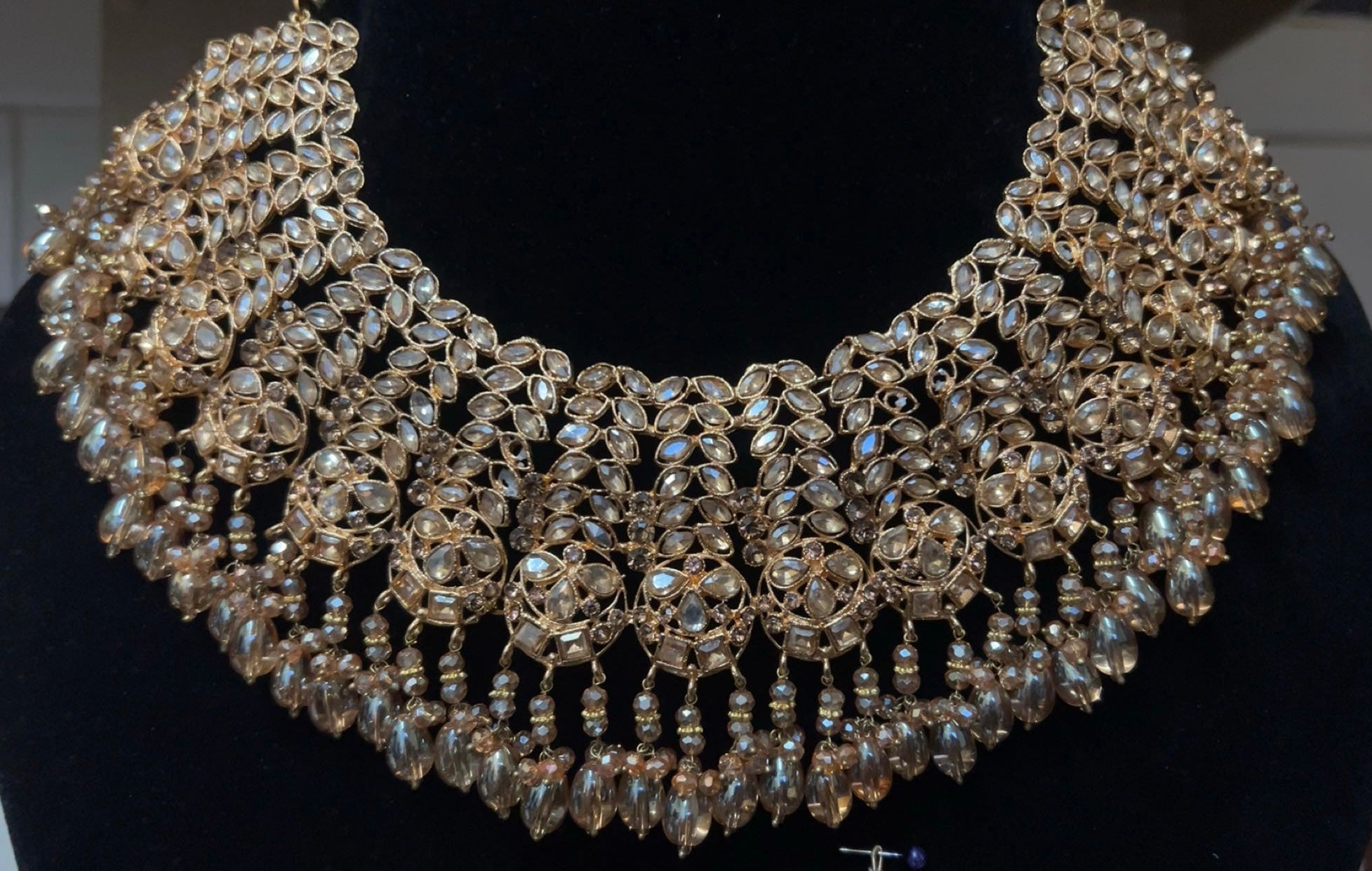 Champagne Gold Bridal Necklace set