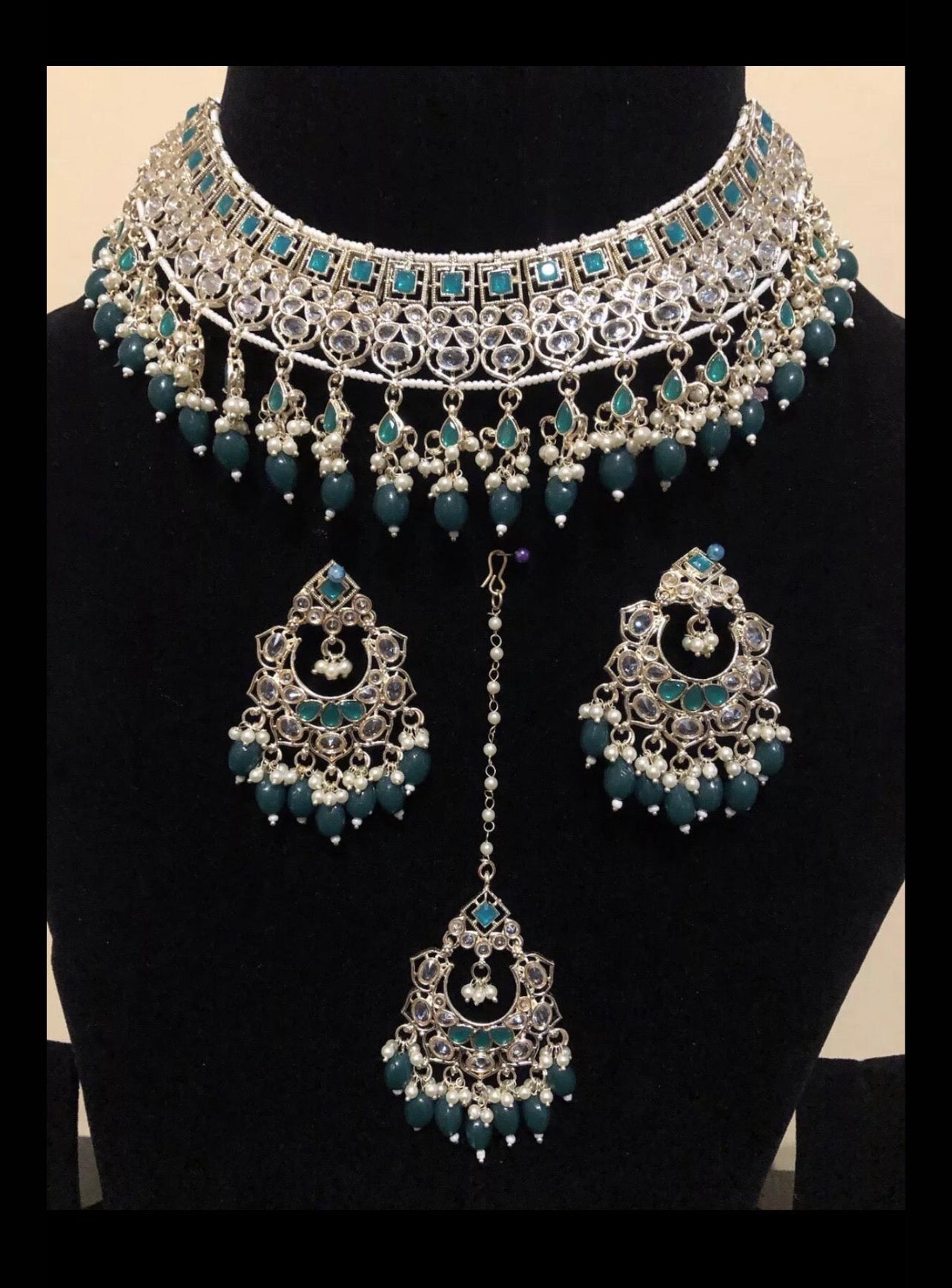 Necklace Set with Earrings & Tikka – Multi Colour Options