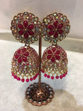 Traditional Jhumka Earrings – Crystal Stone Design