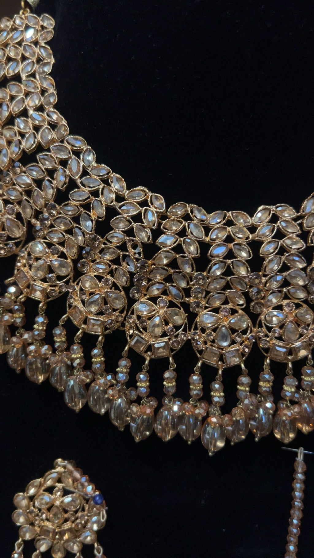 Champagne Gold Bridal Necklace set