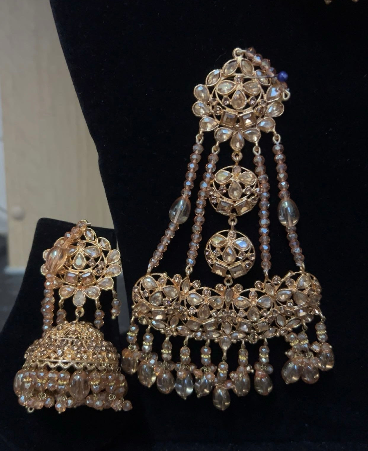 Champagne Gold Bridal Necklace set