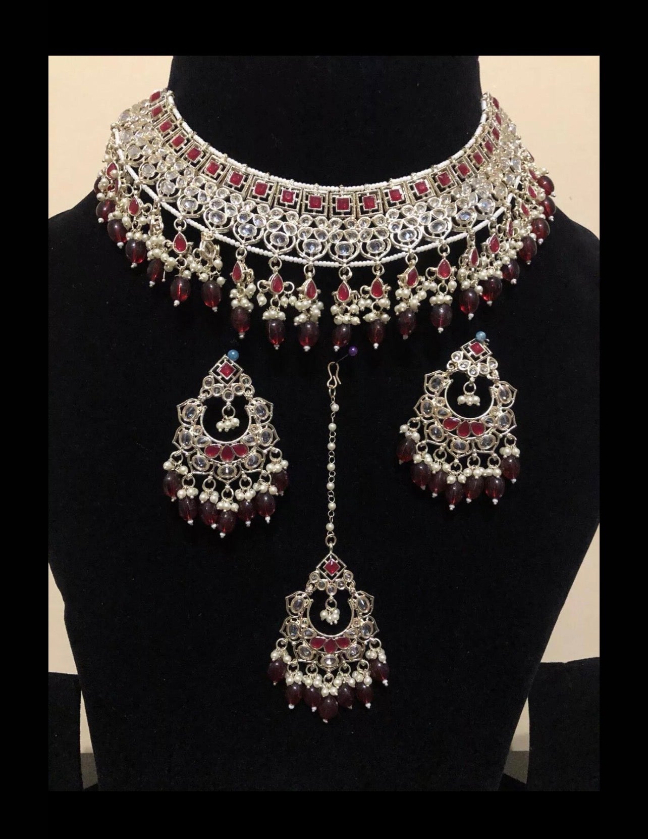 Necklace Set with Earrings & Tikka – Multi Colour Options