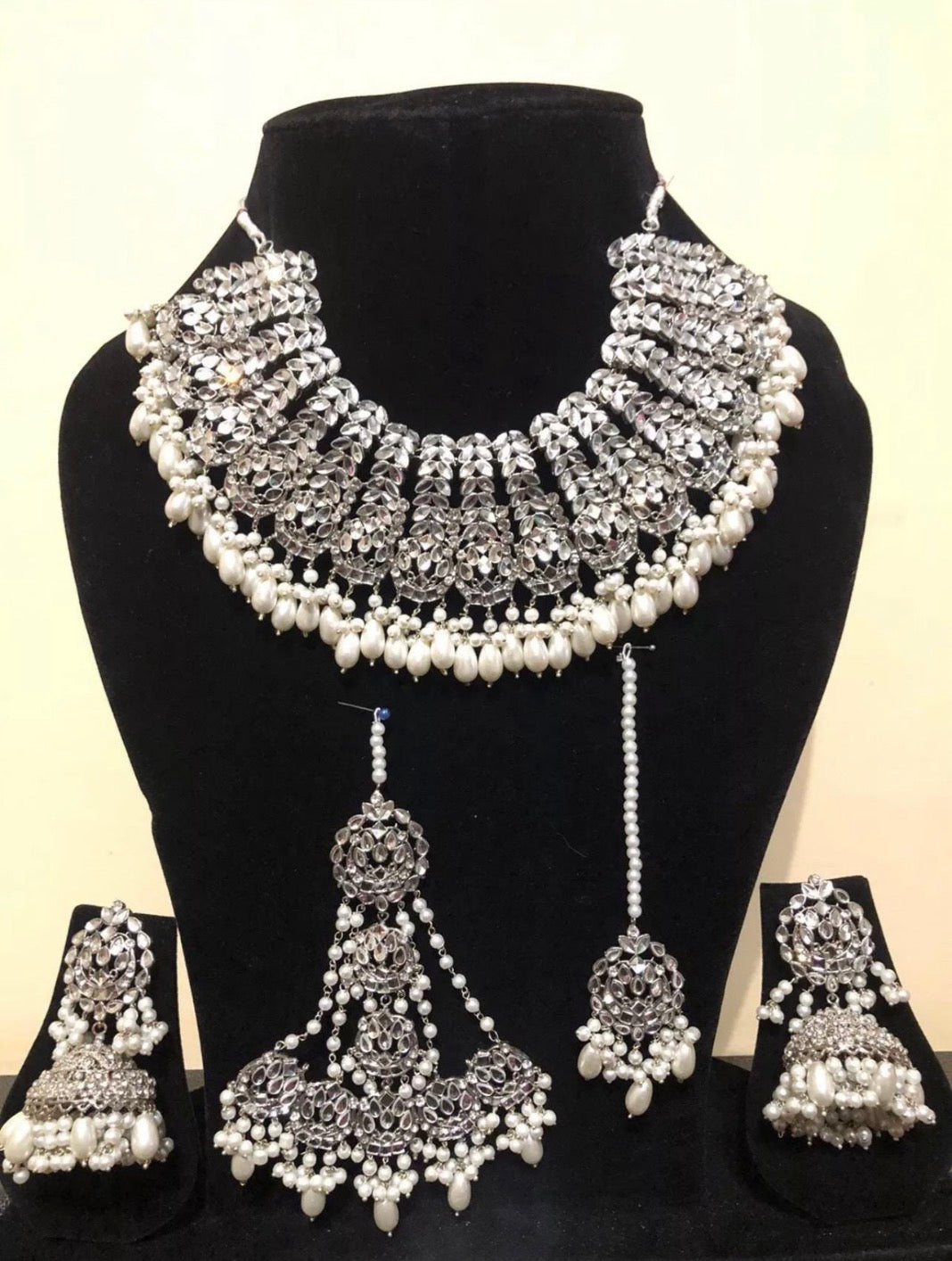Necklace Set with Jhumkay, Tikka & Jhumar (4 colours)