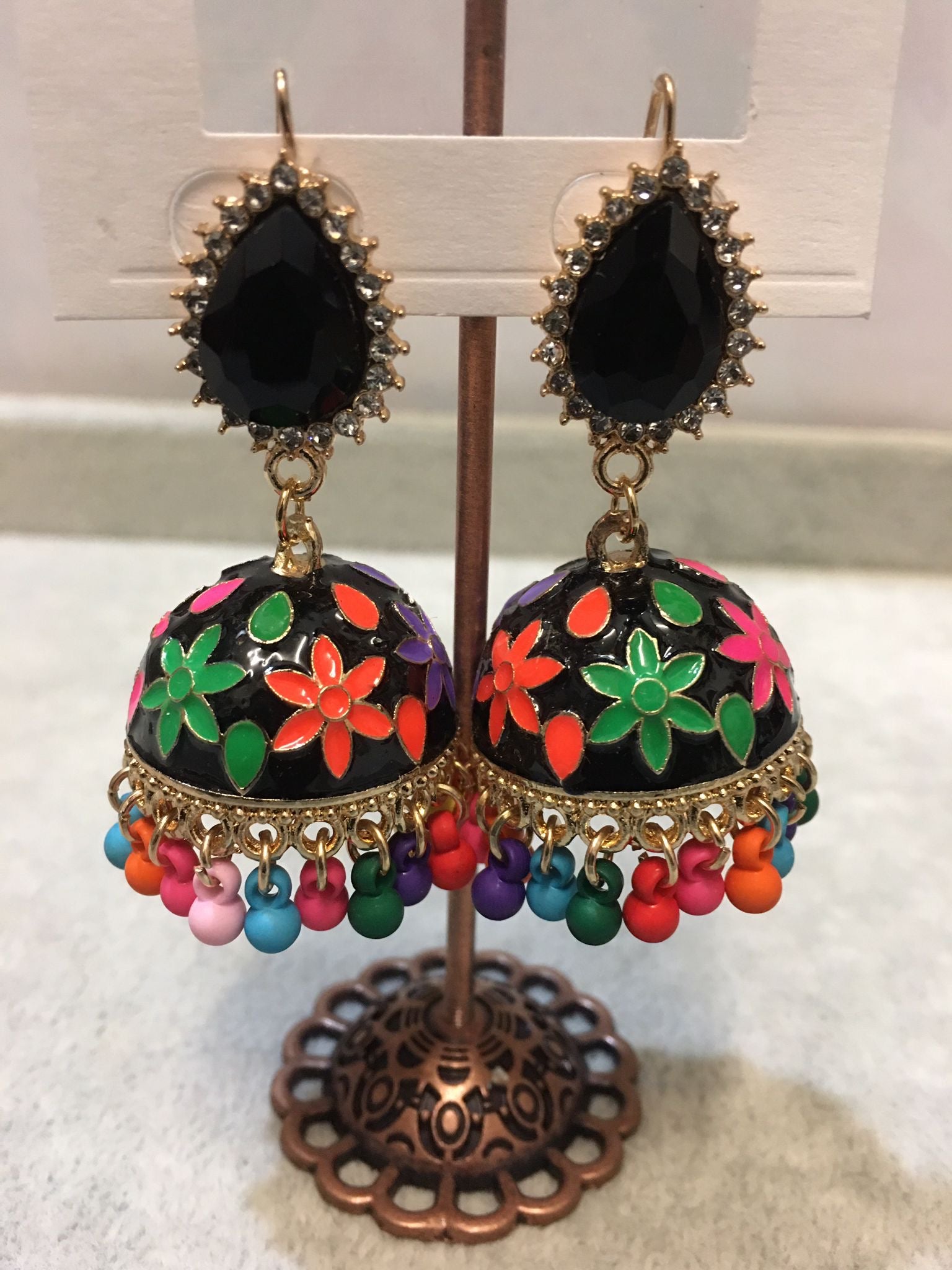 Elegant Floral Jhumkay Earrings