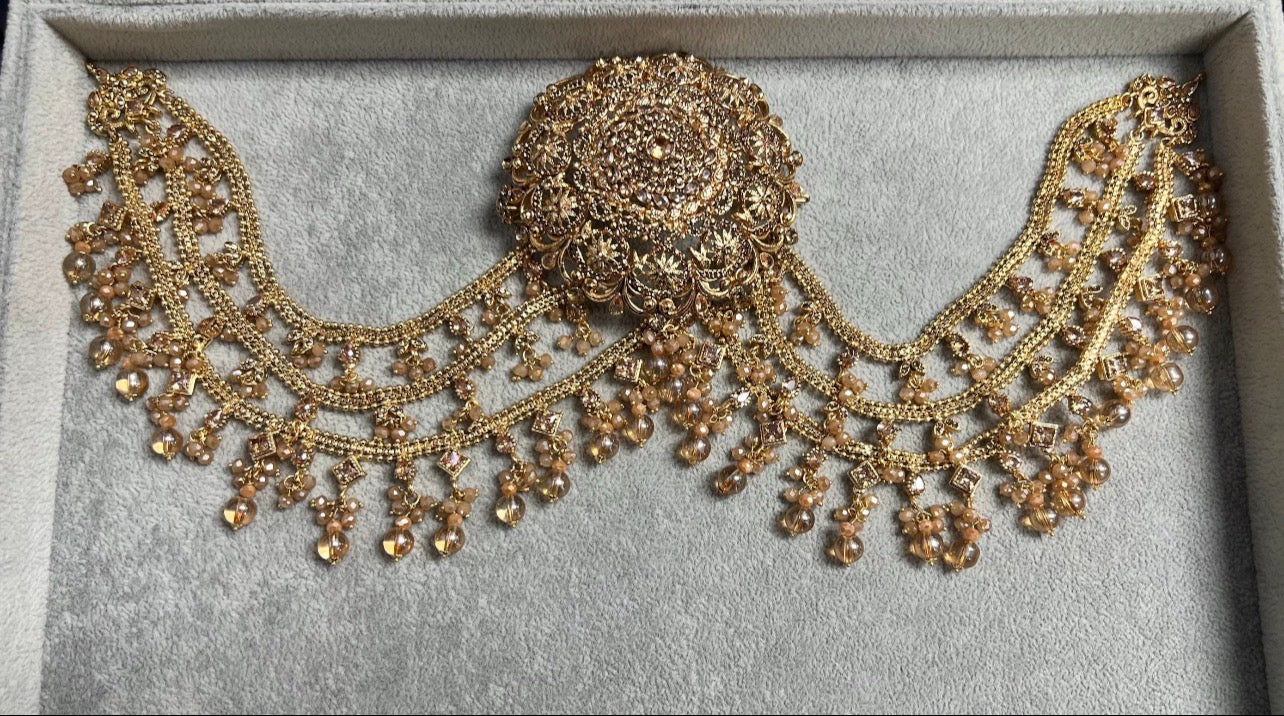 Bridal Jura Hair Pin – Traditional Gold Hair Jewellery