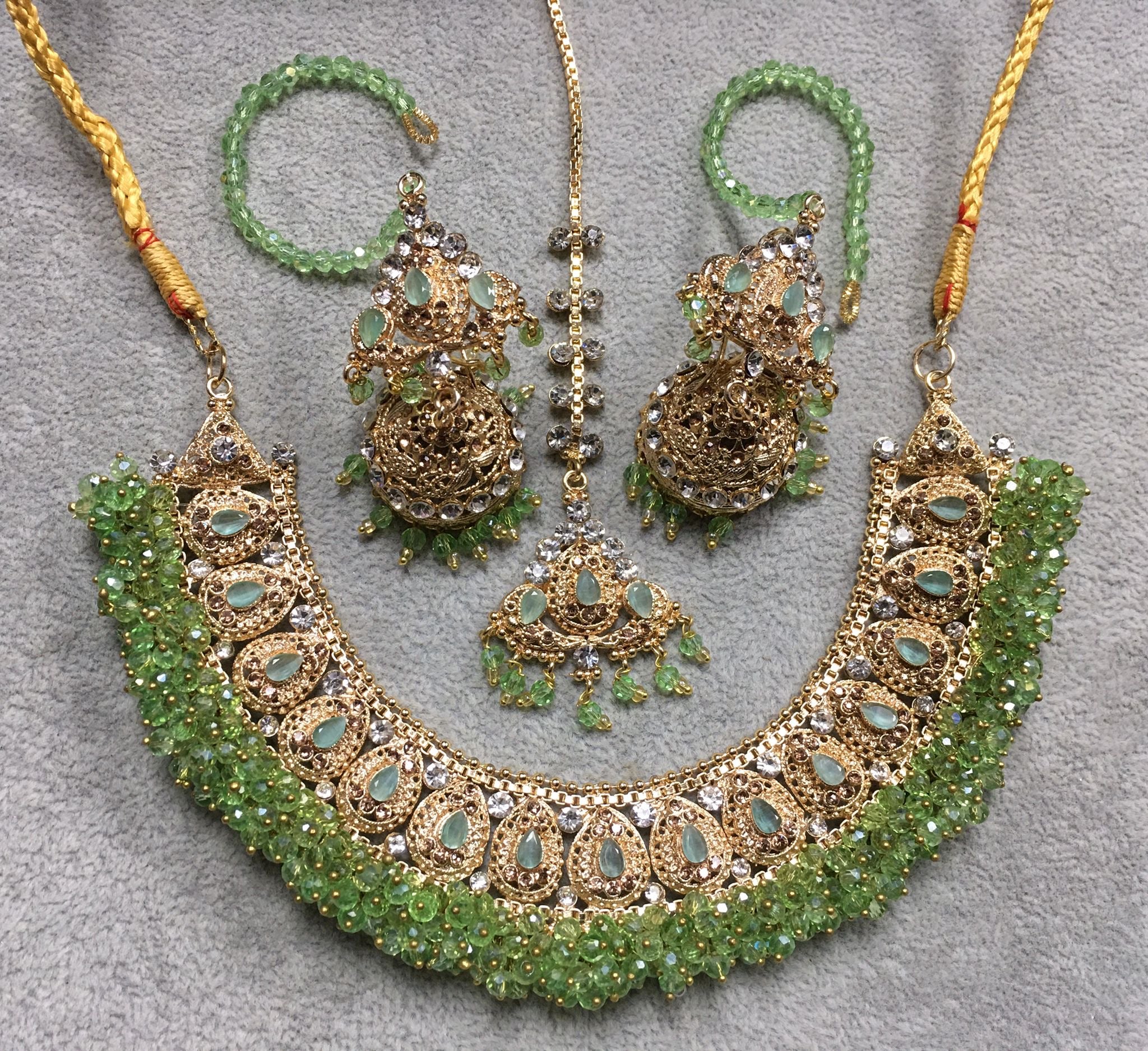 Royal Bridal Necklace Set with Jhumka Earrings & Tikka