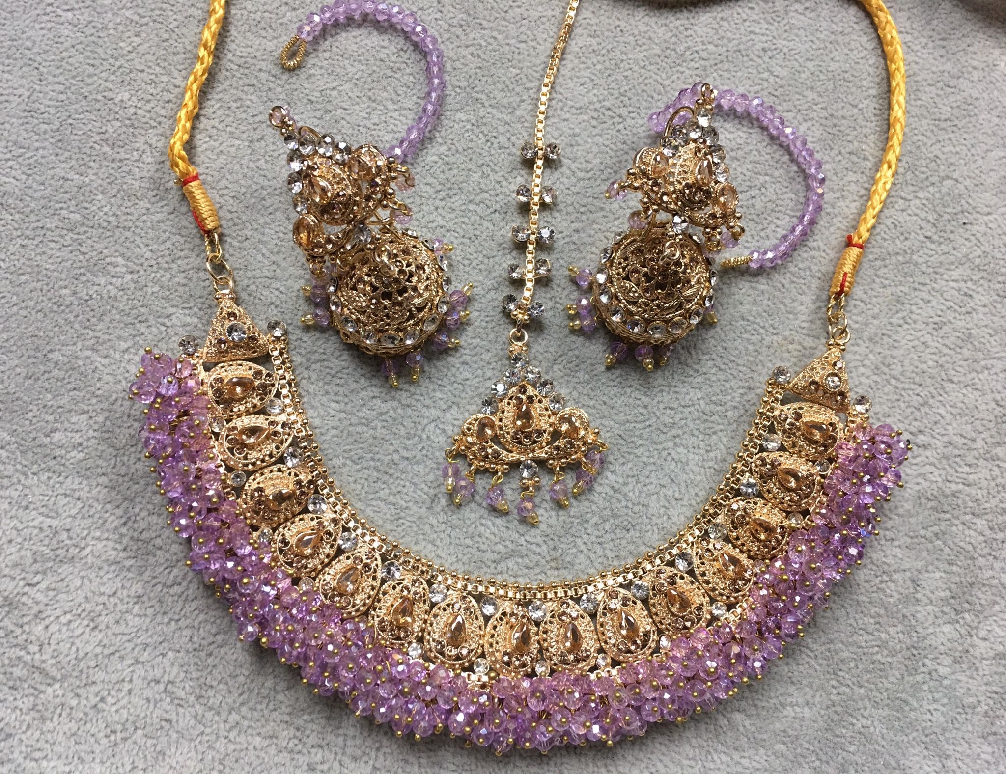 Royal Bridal Necklace Set with Jhumka Earrings & Tikka