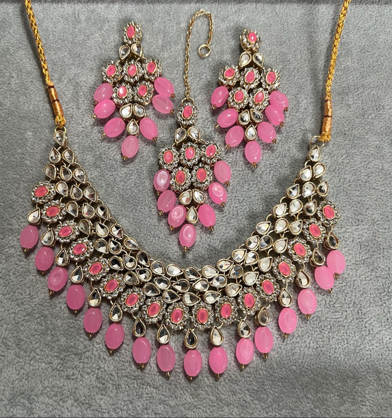 Choker Necklace set with earrings and tikka