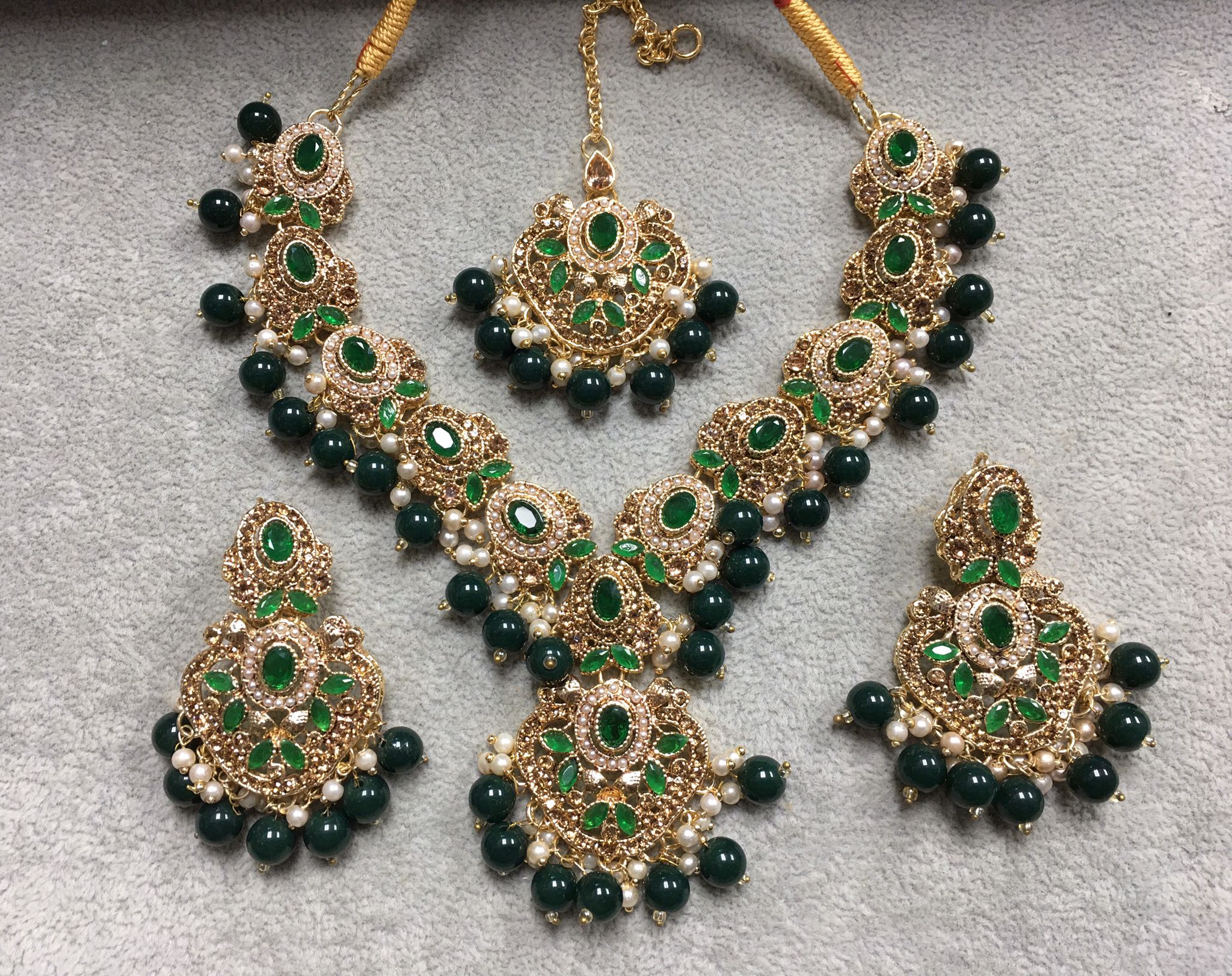 Traditional Necklace Set with Earrings & Tikka | Available in 6 Colours