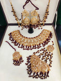 Luxury Kundan Bridal Jewellery Set – Necklace, Jhumkas with Saharay, Tikka & Jhumar